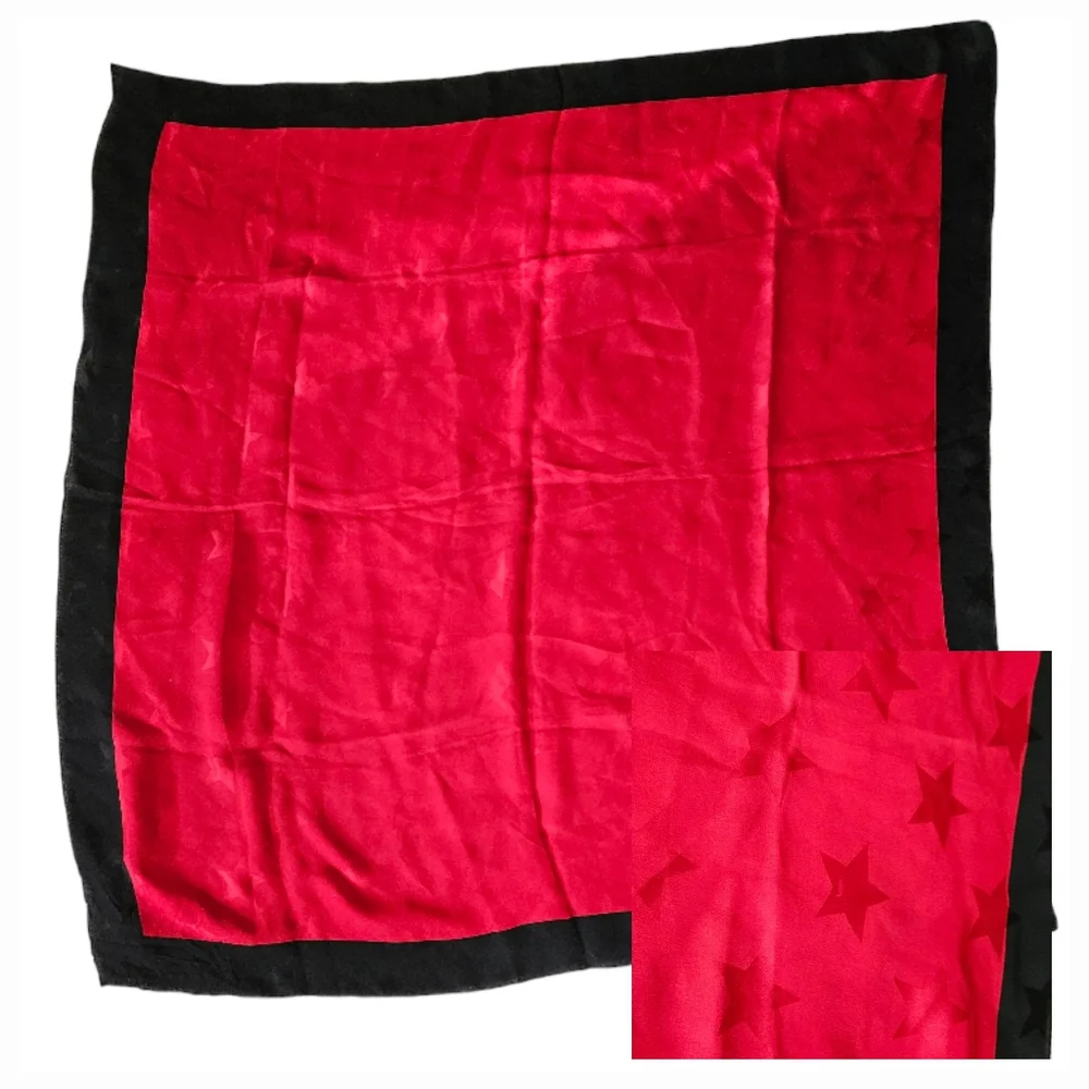 ECHO Black-Bordered Red Star Pattern Scarf | SZ 35